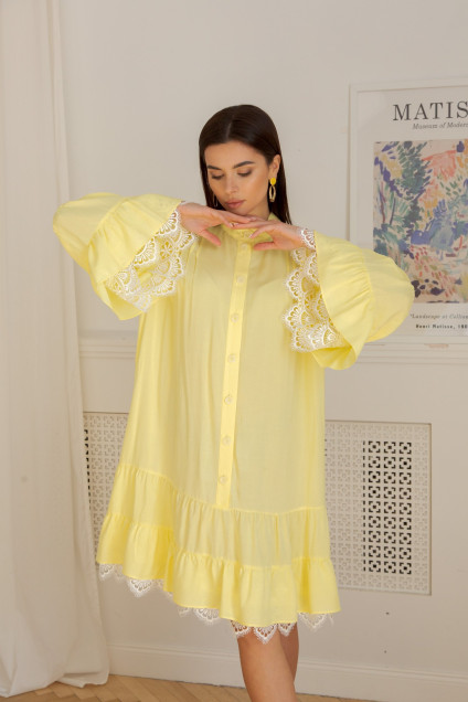 Платье 1346 желтый LADIS LINE