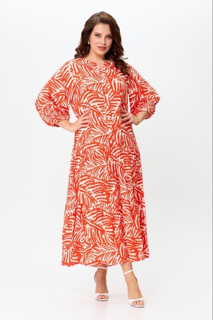 Платье 1504 оранжевый LADIS LINE