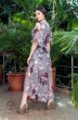 Платье 1112 темно-серый+цветы LaKona
