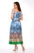 Платье-сарафан 1126 голубой + зеленый LaKona