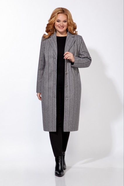 Пальто 1327 серый + полоска LaKona