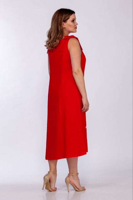Платье 1358-1 красный LaKona