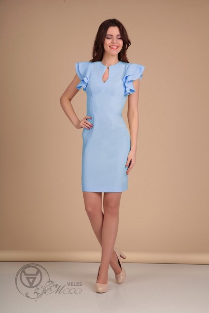 Платье 417 голубой Lady Line