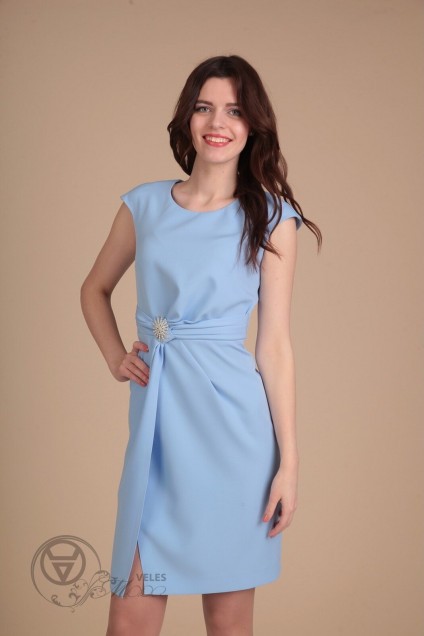 Платье 418 голубой Lady Line