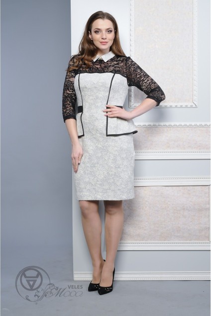 Платье 1005 светло-серый Lady Style Classic