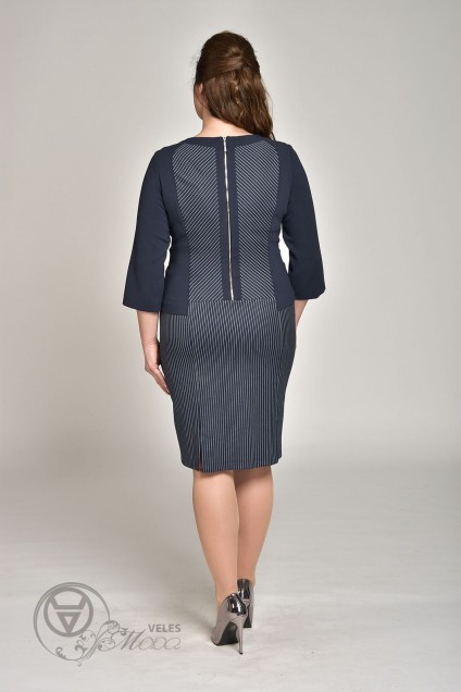 Платье  1191 темно-синий+полоска Lady Style Classic