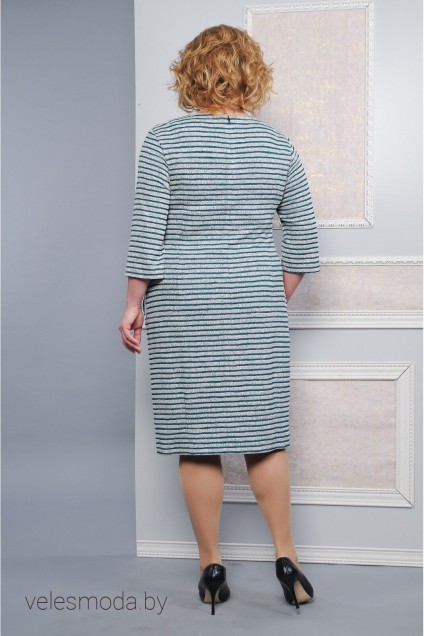 Платье 1234 серый+бирюза Lady Style Classic
