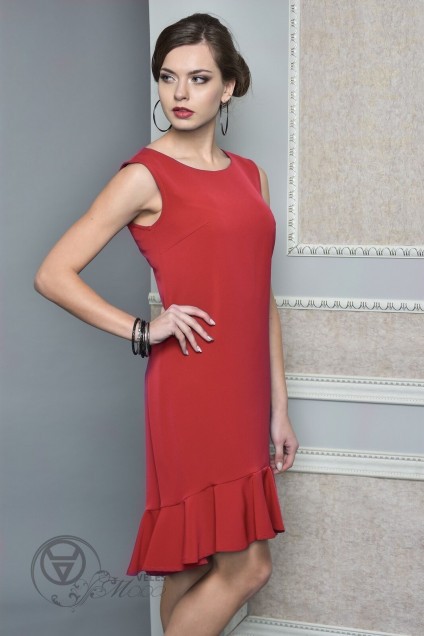 Платье 1240-1 красный Lady Style Classic