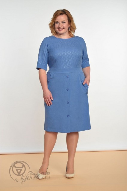 Платье 1245 голубой Lady Style Classic