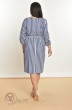 Платье 1325 бело-голубой+полоска Lady Style Classic