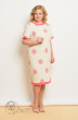 Платье  1427 молочный+розовые цветы Lady Style Classic