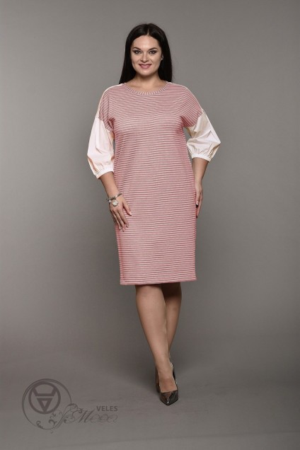 Платье  1571 розовый персик Lady Style Classic