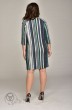Платье 766 серо-сине-зеленая полоска Lady Style Classic