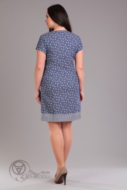 Платье 850 серо-синий Lady Style Classic