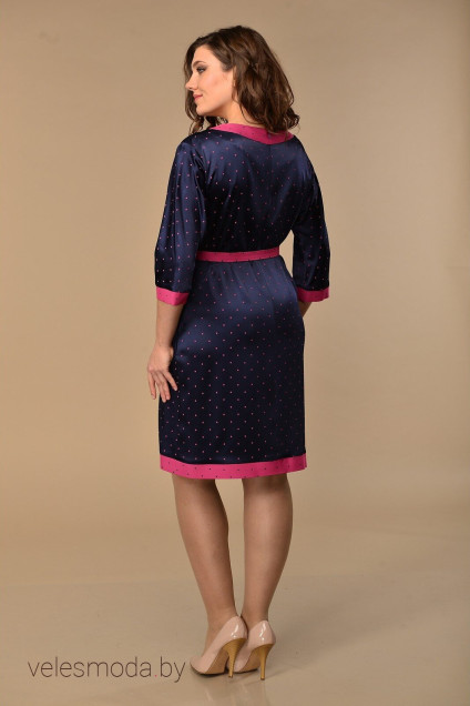 Платье 927 синий+розовый Lady Style Classic