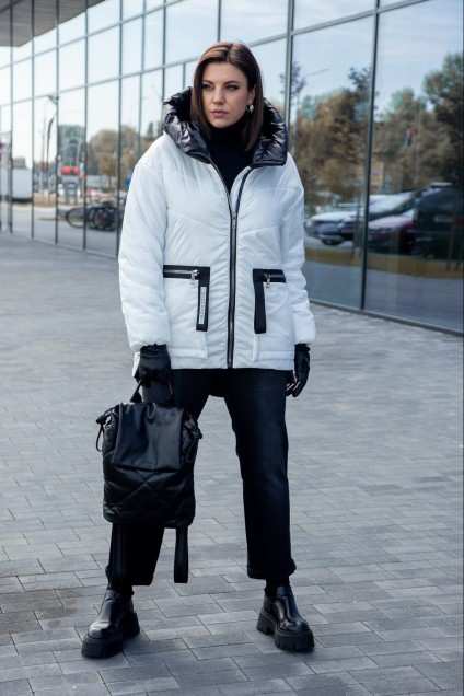 Куртка 7289-1 белый + черный Ladysecret