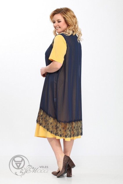 Комплект с платьем 3526 желтый+синий Ladysecret