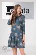 Платье 11958 темно-бирюзовый+цветы LeNata