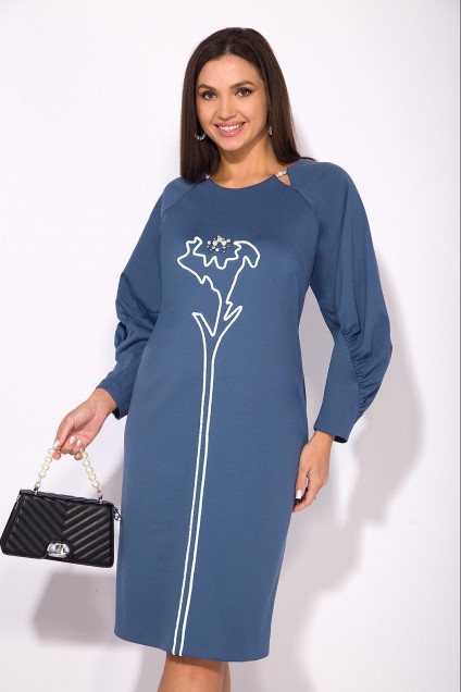 Платье 1253 серо-голубой Liliana-style