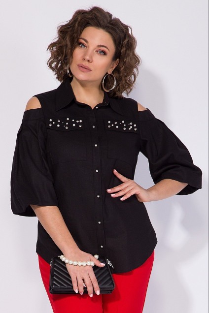 Блузка 1280 черный Liliana-style