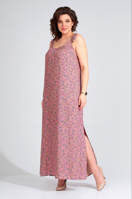 Костюм с платьем 589 розовый + бежевый Liona