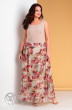 Комплект с платьем 487 бежевый+розовые цветы Liona