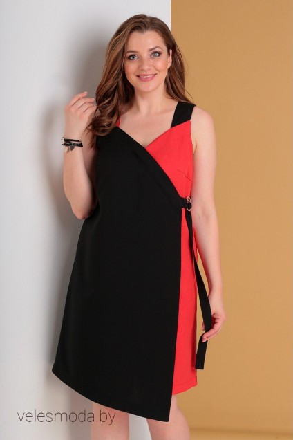 Платье 703 красный+черный Liona
