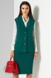 Костюм с юбкой 3181 зеленый+серая блузка Lissana