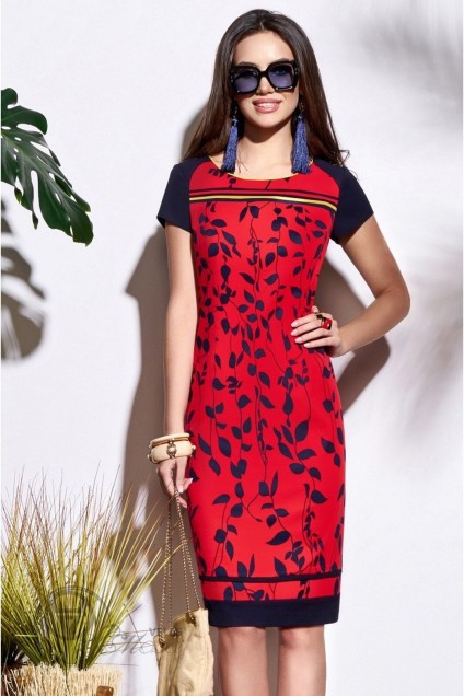 Платье 3367 красный+синий Lissana