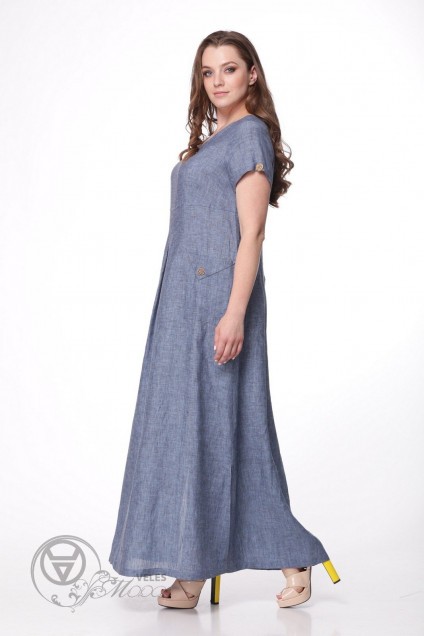 Платье 411 серо-синий MALI
