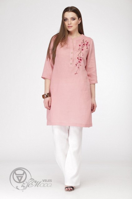 Платье-туника 424 розово-серый MALI