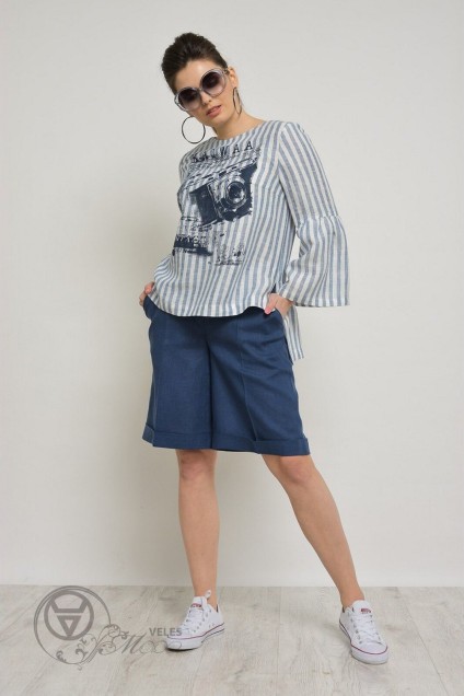 Комплект с шортами 764 полоска+синий MALI