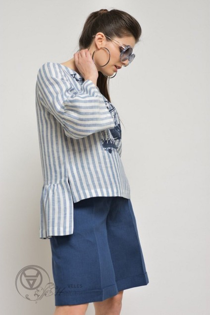 Комплект с шортами 764 полоска+синий MALI