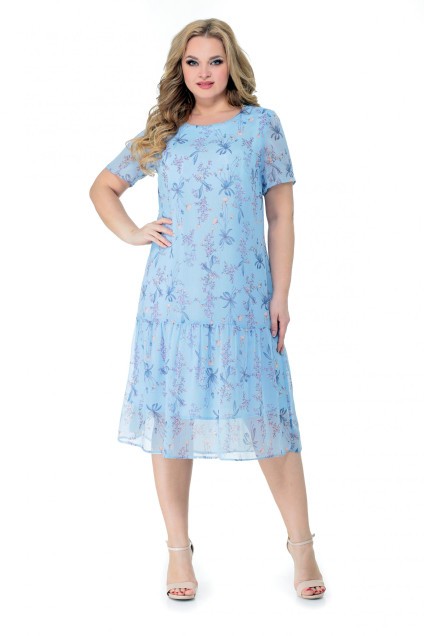 Платье  952А голубой MichelStyle