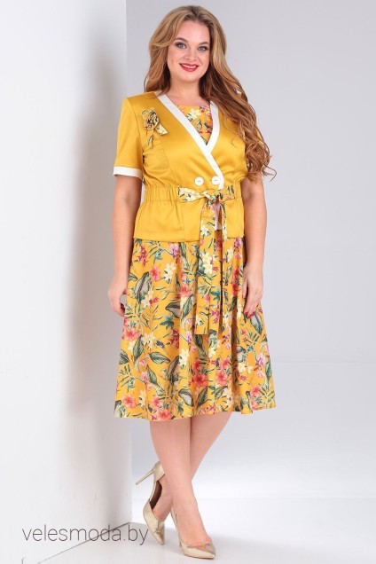 Комплект с платьем  120-1 желтый Milana