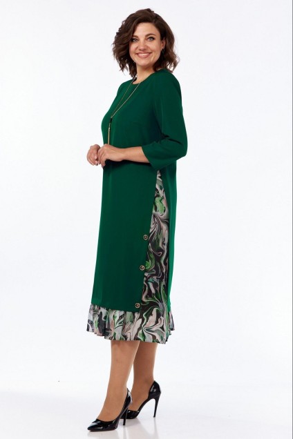 Платье 758-1 зеленый + разводы Milora