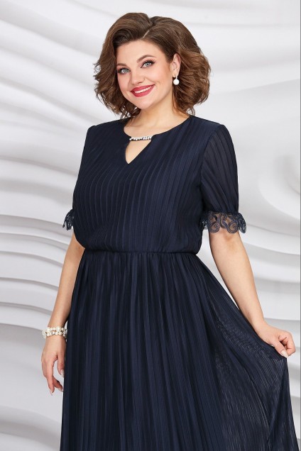 Платье 5407 темно-синий Mira Fashion