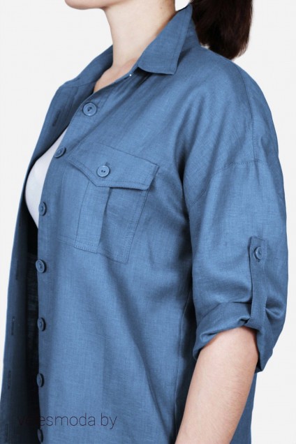 Рубашка 589-2 стальной синий Mirolia