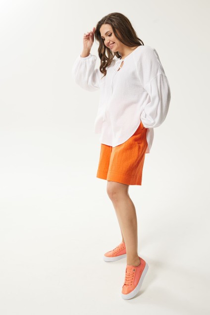 Костюм с шортами 928 белый+оранжевый MisLana