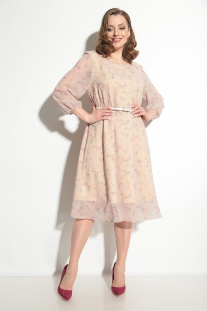 Платье 2049 бежево-розовый Michel Chic