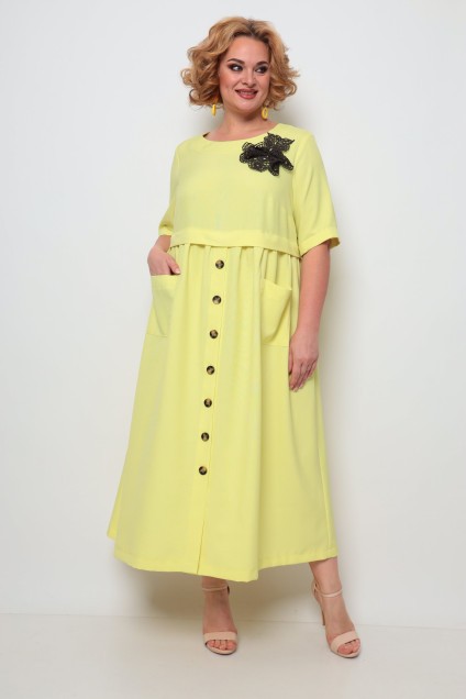 Платье 2062 лимонный Michel Chic