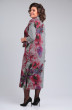 Платье 2152 серый + лиловая роза Michel Chic