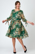 Платье 2049 зеленый + цветы Michel Chic