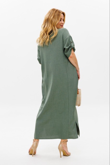 Платье 2094-4 темно-оливковый Michel Chic