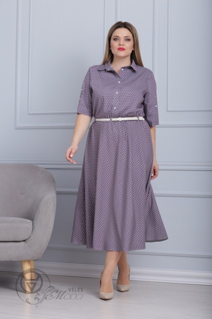 Платье 695 фиолет+горох Michel Chic