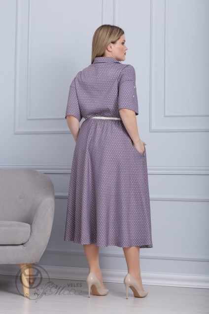 Платье 695 фиолет+горох Michel Chic