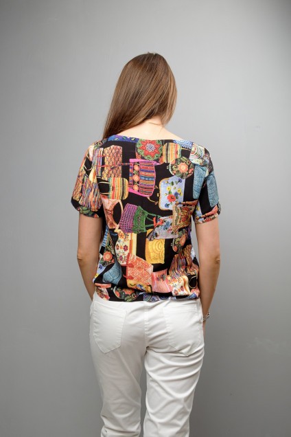 Блузка 1051 принт Mita Fashion
