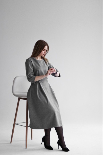 Платье 1161 серый Mita Fashion