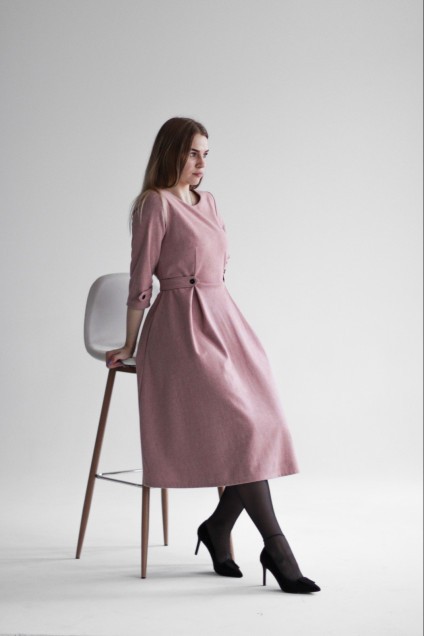 Платье 1161 розовый Mita Fashion