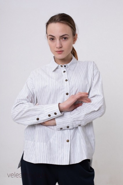 Рубашка 1838 серо-белый ID fashion